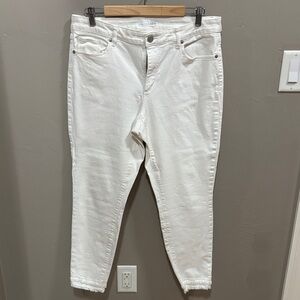 LOFT Women's Cropped White Jeans